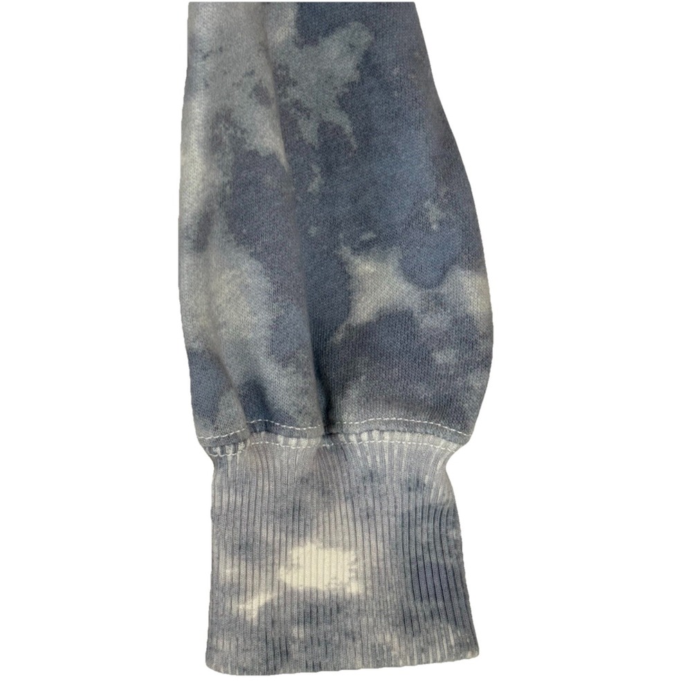 Hollister Blue Tie Dye Cropped Quarter Zip Sweatshirt S Pullover Cozy Y2K Casual - Picture 7 of 11